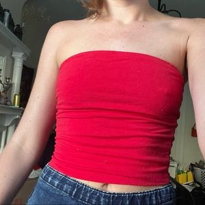 Full Tilt Red Banded Sleeveless Crop Top